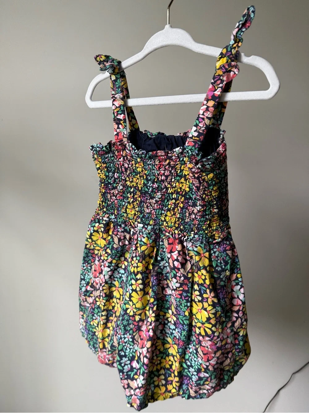 GAP Floral Smocked Romper in Yellow, Pink, Green & Blue